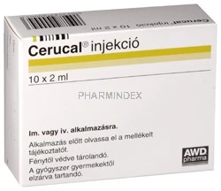 Patika, gyógyszertár, akciós gyógyszer kereső:CERUCAL 5 MG/ML OLDATOS INJEKCIÓ