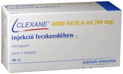 CLEXANE 4000 NE (40 mg)/0,4 ml oldatos injekció előretöltött fecskendőben
