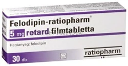 FELODIPIN-ratiopharm 5 mg retard filmtabletta