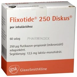 FLIXOTIDE DISKUS 250 µg/adag adagolt inhalációs por