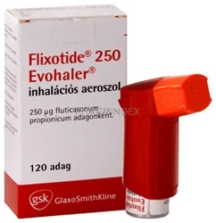 FLIXOTIDE EVOHALER 250 µg/adag túlnyomásos inhalációs szuszpenzió