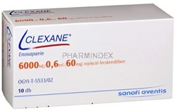 CLEXANE 6000 NE (60 mg)/0,6 ml oldatos injekció előretöltött fecskendőben