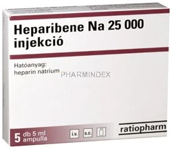 HEPARIBENE Na 25 000 NE oldatos injekció