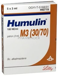 HUMULIN M3 (30/70) 100 NE/ml szuszpenziós injekció patronban