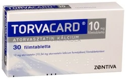 TORVACARD 10 mg filmtabletta
