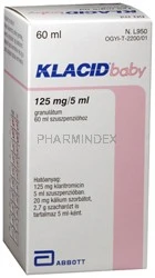KLACID BABY 125 mg/5 ml granulátum 60 ml belsőleges szuszpenzióhoz