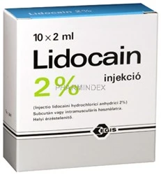 LIDOCAIN-EGIS 20 mg/ml oldatos injekció (2 ml)