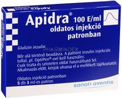 APIDRA 100 Egység/ml oldatos injekció patronban