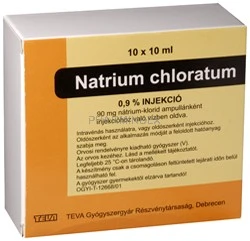 NATRIUM CHLORATUM TEVA 0,9% oldatos injekció