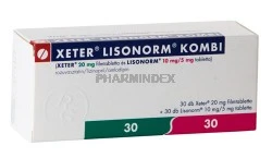 XETER LISONORM KOMBI (XETER 20 mg filmtabletta és LISONORM 10 mg/5 mg tabletta)