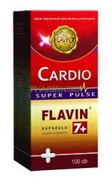 CARDIO FLAVIN 7+ SUPER PULSE kapszula Taurint, növényi szárítmányokat és vitaminokat tartalmazó étrend-kiegészítő resveratrol tartalommal