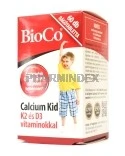BioCo® Calcium Kid + K2- és D3-vitaminokkal rágótabletta Szerves kötésű kalciumot, K2- és D3-vitamint tartalmazó, erdei gyümöcls ízű étrend-kiegészítő gyermekeknek édesítőszerekkel