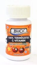 BIOCO 100% Természetes C-vitamin rágótabletta gyermekeknek Természetes (Acerola kivonatból származó) C-vitamint tartalmazó, cseresznye ízű étrend-kiegészítő édesítőszerrel