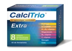 CALCITRIO EXTRA filmtabletta A CalciTrio 3 az 1-ben étrend-kiegészítő filmtabletta és pezsgőtabletta szedése ajánlott kalcium, D- és K2-vitamin pótlására.