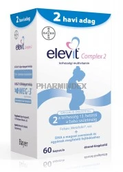 Elevit Complex 2 Terhességi multivitamin, folsavat, Metafolin®-t, vasat, omega-3 zsírsavakat és ásványi anyagokat tartalmazó étrend-kiegészítő lágyzselatin kapszula