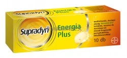 Supradyn Energia Plus pezsgőtabletta Multivitamin, ásványi anyag, koenzim Q10 tartalmú, narancs és marakuja ízű étrend-kiegészítő édesítőszerekkel