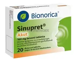 SINUPRET AKUT 160 mg bevont tabletta